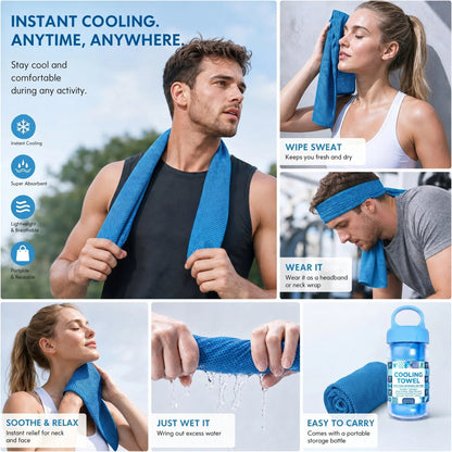 🏃❄️LAST DAY 50% OFF ✨Cold Sweat Towel You Can Use Anywhere, Anytime! Reusable Soft Absorbent Cooling Portable