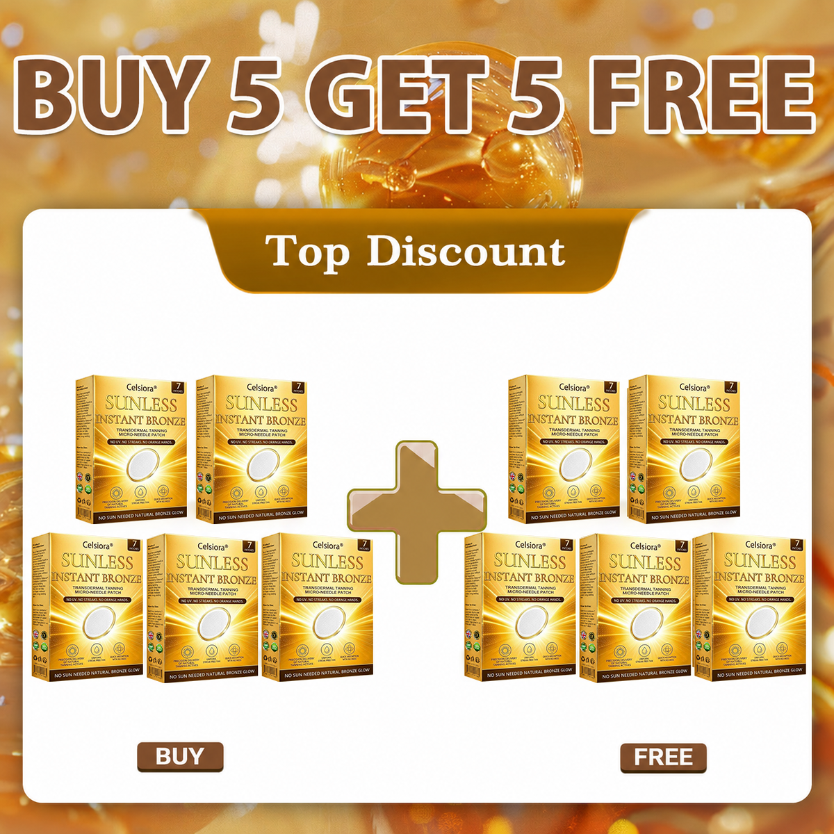 Celsiora® 𝐒𝐮𝐧𝐥𝐞𝐬𝐬 𝐈𝐧𝐬𝐭𝐚𝐧𝐭 𝐁𝐫𝐨𝐧𝐳𝐞 𝐓𝐚𝐧𝐧𝐢𝐧𝐠 𝐌𝐢𝐜𝐫𝐨𝐧𝐞𝐞𝐝𝐥𝐞 𝐏𝐚𝐭𝐜𝐡 (upsell)