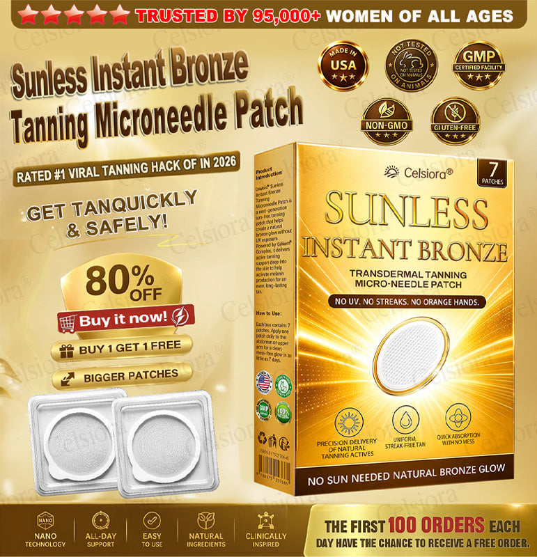 ☀️✨ Celsiora® 𝐒𝐮𝐧𝐥𝐞𝐬𝐬 𝐈𝐧𝐬𝐭𝐚𝐧𝐭 𝐁𝐫𝐨𝐧𝐳𝐞 𝐓𝐚𝐧𝐧𝐢𝐧𝐠 𝐌𝐢𝐜𝐫𝐨𝐧𝐞𝐞𝐝𝐥𝐞 𝐏𝐚𝐭𝐜𝐡