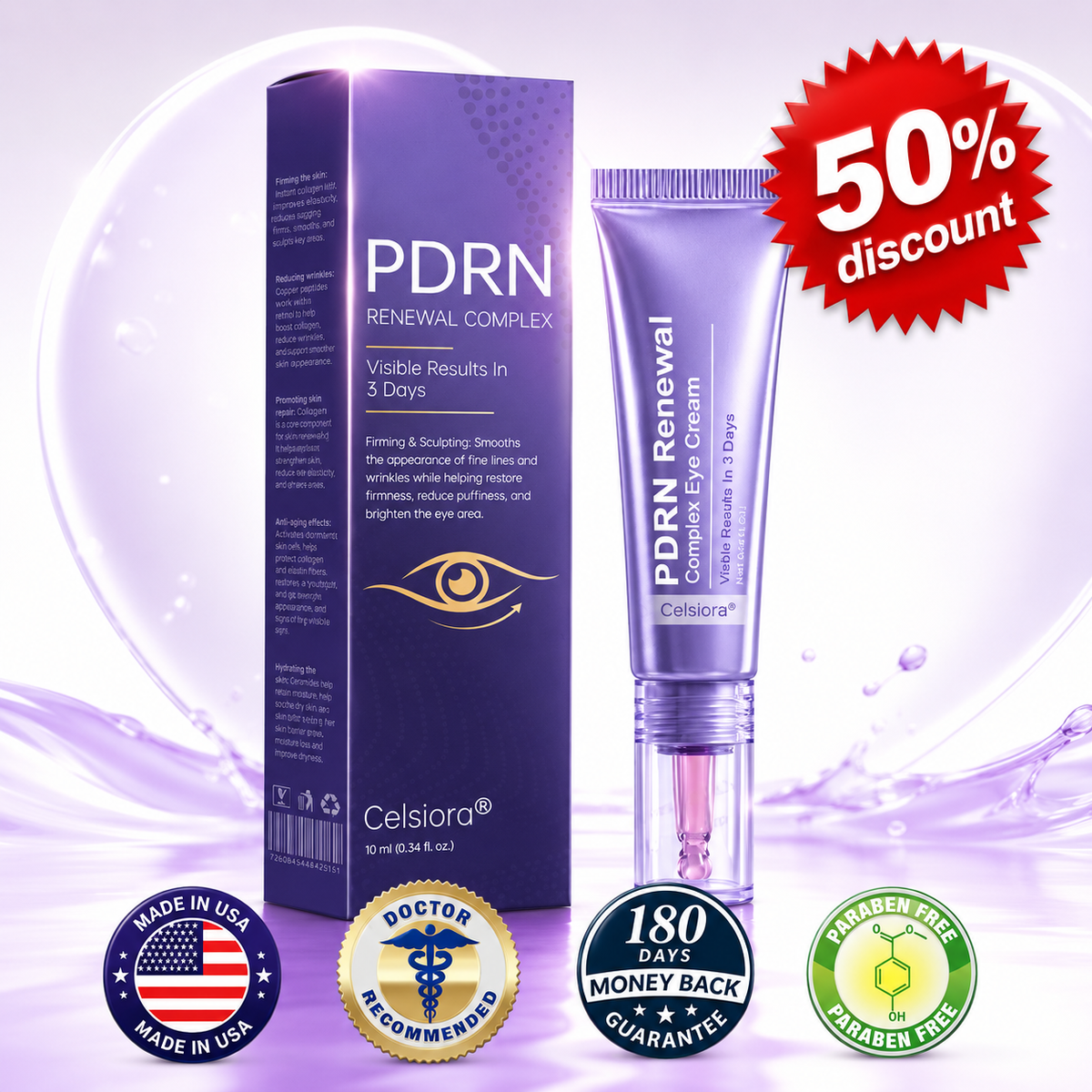 🏅✨Celsiora® PDRN Renewal Complex Eye Cream | Wrinkles, Puffiness & Dark Circles
