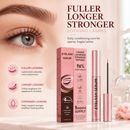 Dyvorocosh® Vegan Lash Growth Serum with Hyaluronic Acid & Multi-Peptide for Sensitive Eyes – Thicker Formula for Longer Fuller-Looking Lashes