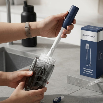 Dyvorocosh Long-Handle Bottle Brush Set: Deep Clean for Every Corner, Soft Bristles for Straws & Flasks.