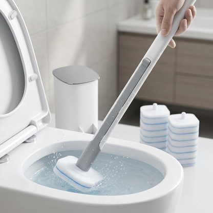 Dyvorocosh Flexible Crevice Toilet Wand - Deep Clean Every Corner with Replaceable Scrubbing Pads