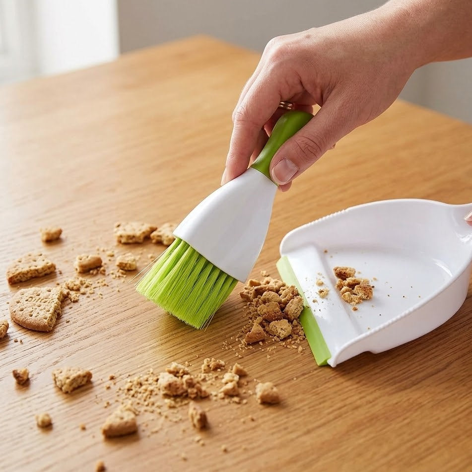 Dyvorocosh Ergonomic Mini Sweeping Set - Space-Saving Hanging Design for Effortless Surface Cleaning and Crumb Removal