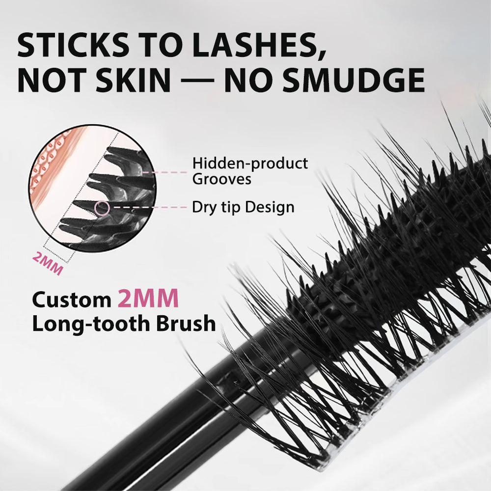 🧚🏻‍♀️✨ Dual-Ended Waterproof Mascara for Volume, Length & Curl 👁️— Clump-Free Fuller, Longer Lashes in 2 Easy Steps
