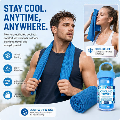 🏃❄️LAST DAY 50% OFF ✨Cold Sweat Towel You Can Use Anywhere, Anytime! Reusable Soft Absorbent Cooling Portable