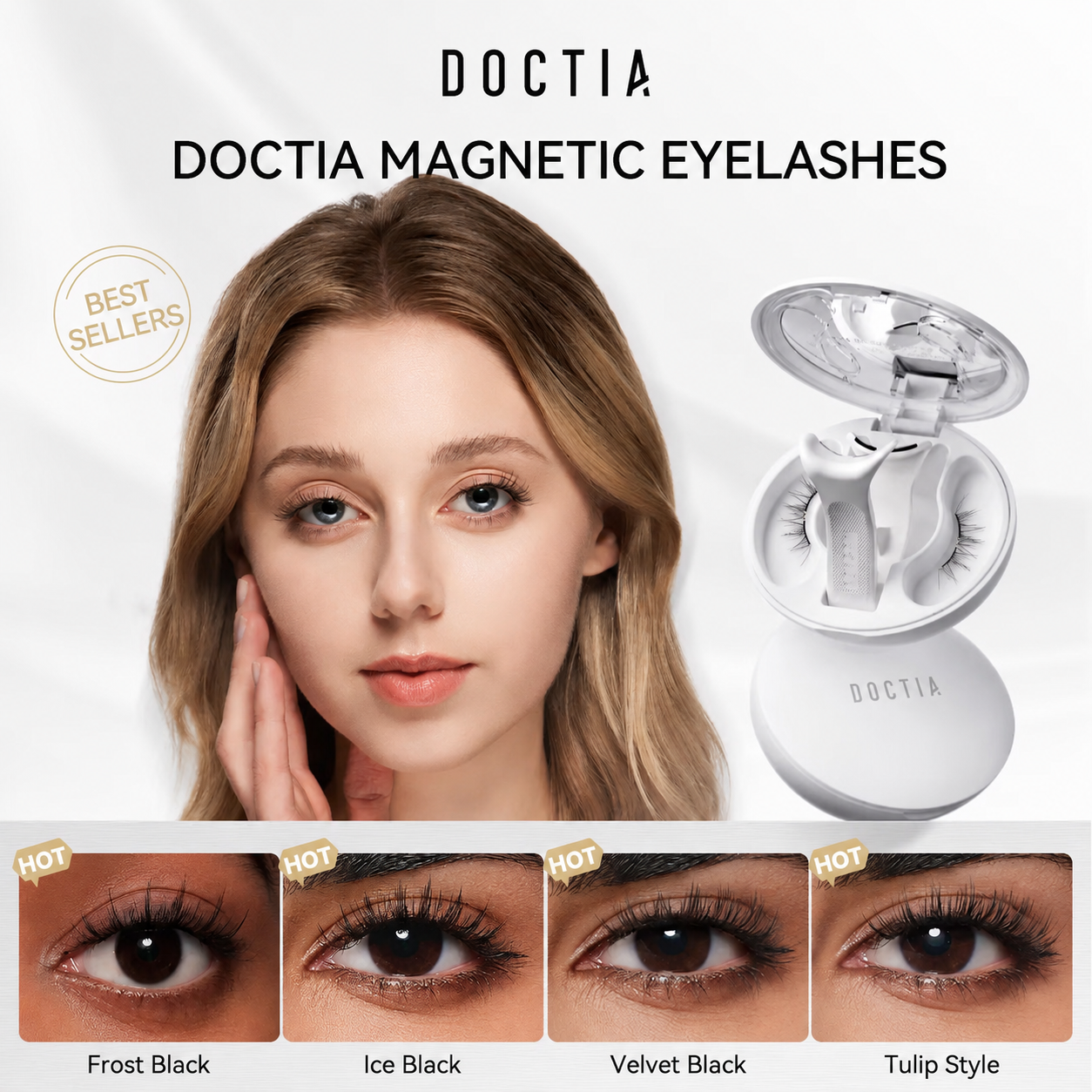 🎁💞LAST DAY 75% OFF-DOCTIA® Soft Magnetic Eyelashes All-in-One Box, Reusable, Glue-Free, Waterproof, Lightweight, Natural Style Makeup Cosmetic（upsell）