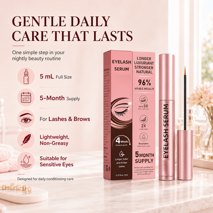 Dyvorocosh® Vegan Lash Growth Serum with Hyaluronic Acid & Multi-Peptide for Sensitive Eyes – Thicker Formula for Longer Fuller-Looking Lashes