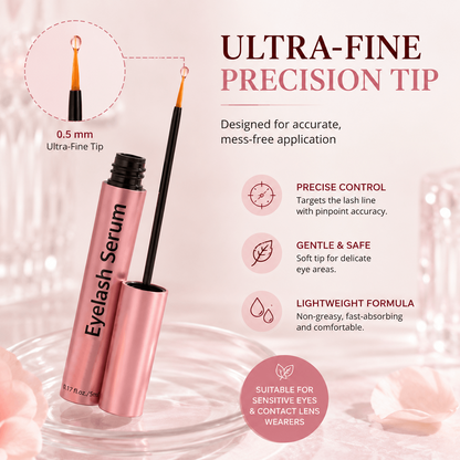 Dyvorocosh® Vegan Lash Growth Serum with Hyaluronic Acid & Multi-Peptide for Sensitive Eyes – Thicker Formula for Longer Fuller-Looking Lashes