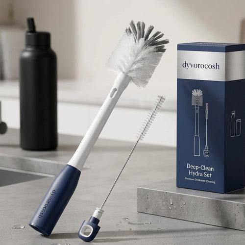 Dyvorocosh Long-Handle Bottle Brush Set: Deep Clean for Every Corner, Soft Bristles for Straws & Flasks.