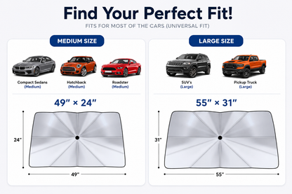 CoolFold Auto Sunshade ❄️Keep Your Car Up to 50°F Cooler in Seconds Blocks 99% of UV Rays