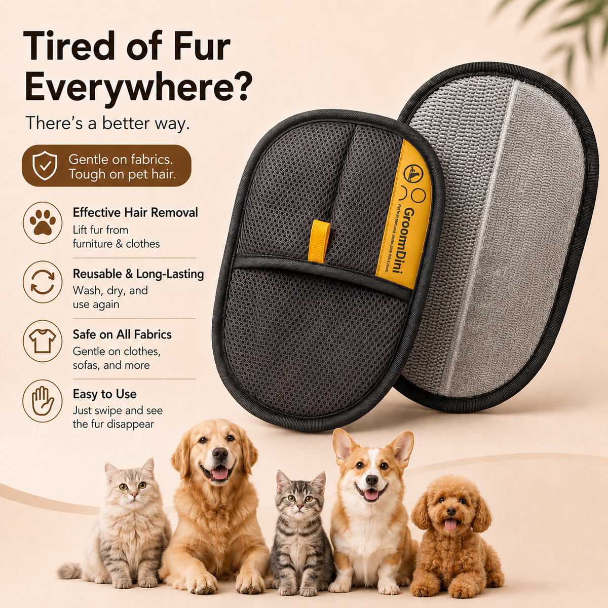 🔥Latest Technology🔥🐾🧤 Pet Hair Remover Electrostatic Gloves