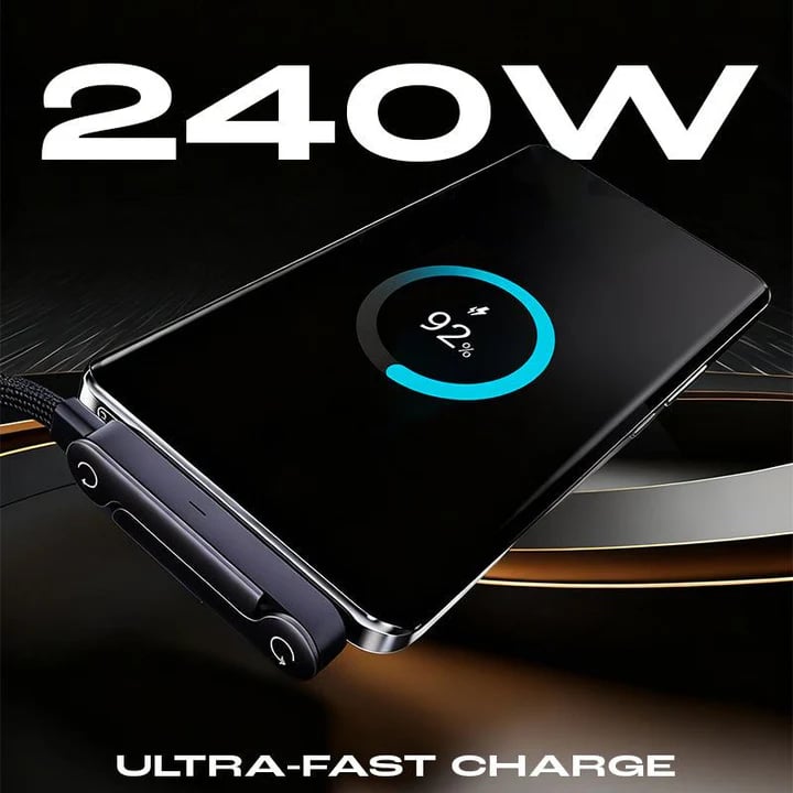 🙈🌷A Cable That Cares – 240W Charger with Hidden Stand ⚡