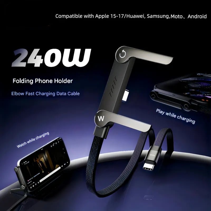 🙈🌷A Cable That Cares – 240W Charger with Hidden Stand ⚡