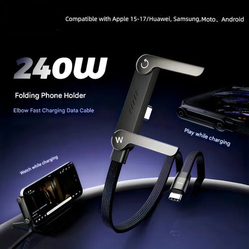 🙈🌷A Cable That Cares – 240W Charger with Hidden Stand ⚡