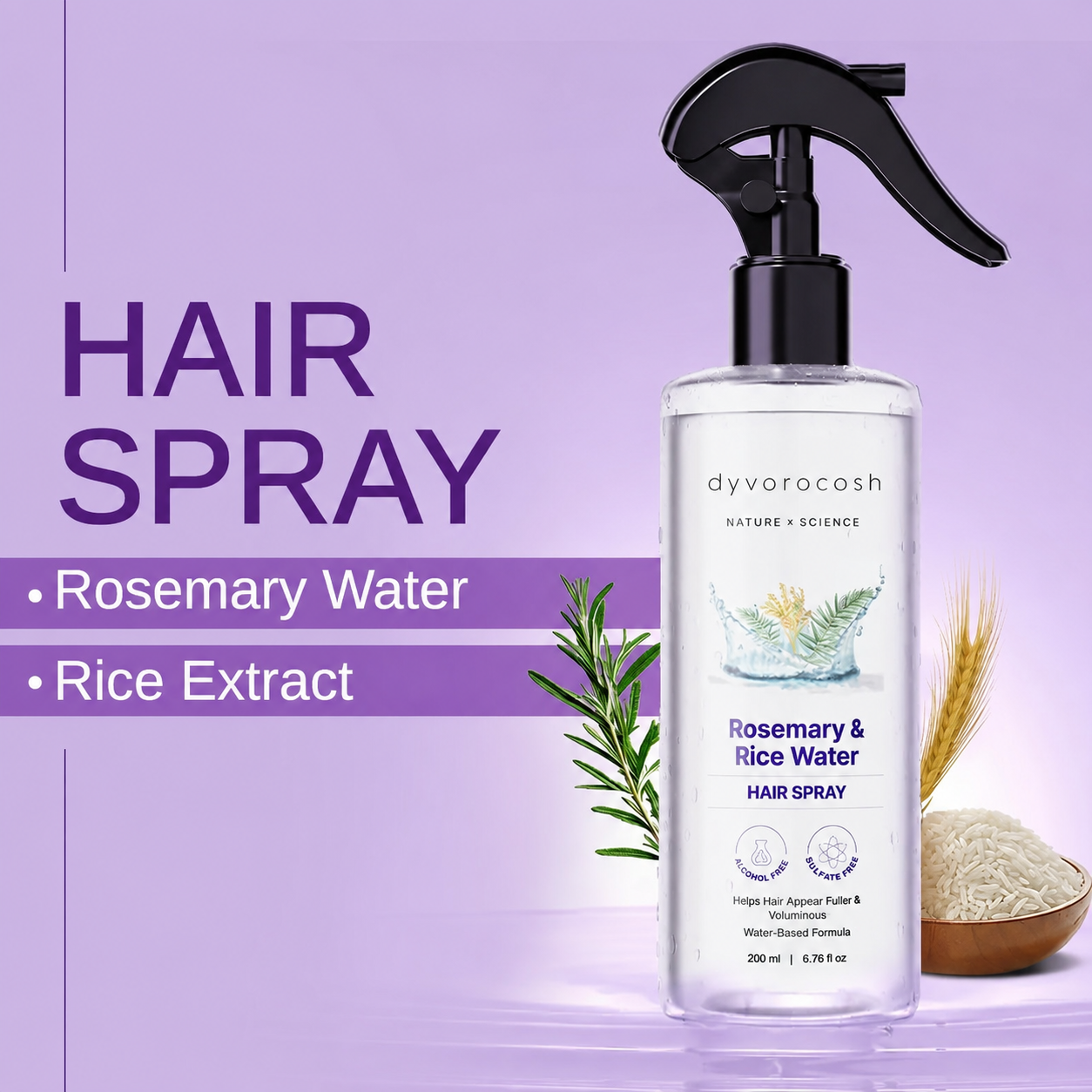 LAST DAY 50% OFF🧡Dyvorocosh® Rosemary & Rice Water Leave-In Hair Spray