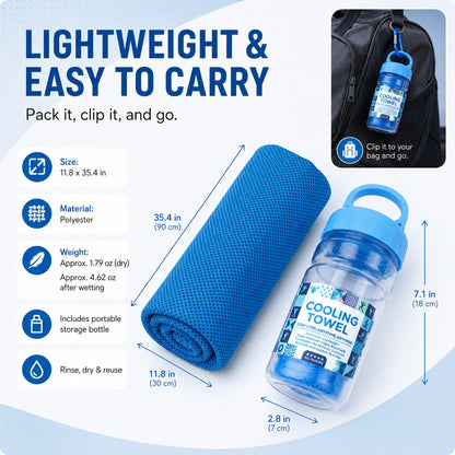 🏃❄️LAST DAY 50% OFF ✨Cold Sweat Towel You Can Use Anywhere, Anytime! Reusable Soft Absorbent Cooling Portable