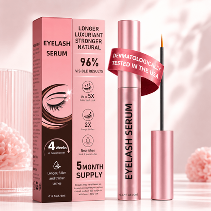 Dyvorocosh® Vegan Lash Growth Serum with Hyaluronic Acid & Multi-Peptide for Sensitive Eyes – Thicker Formula for Longer Fuller-Looking Lashes